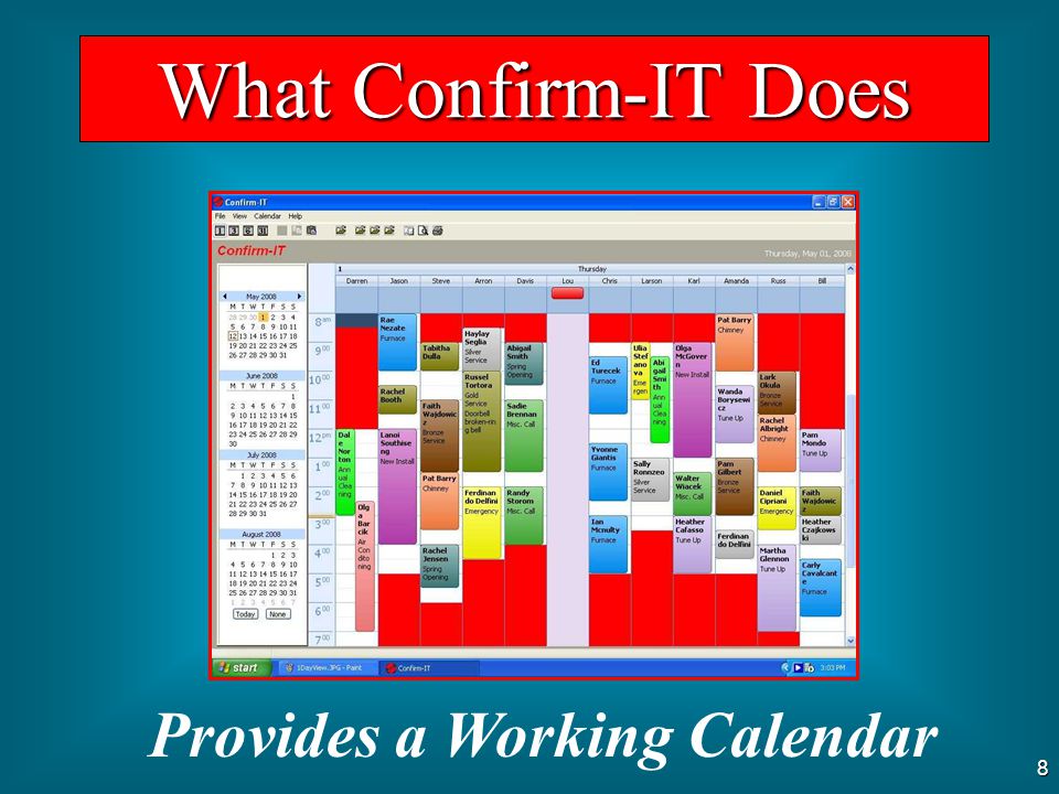 Provides a Working Calendar