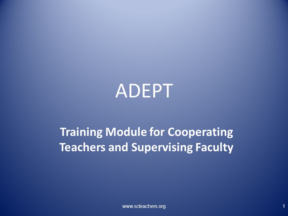 Training Module for Cooperating Teachers and Supervising Faculty