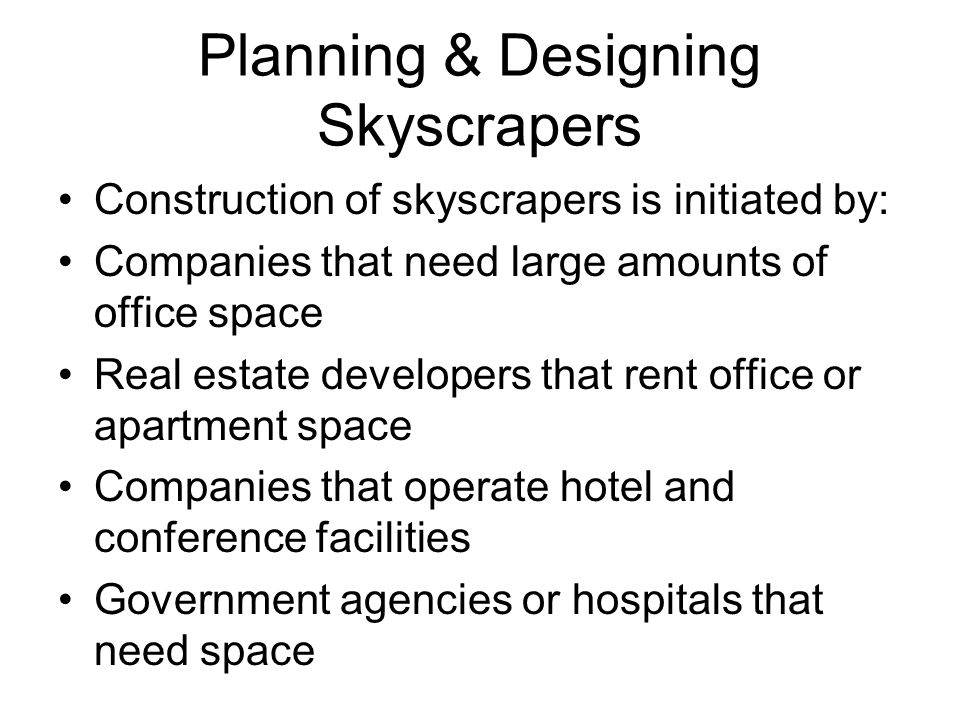 Planning & Designing Skyscrapers