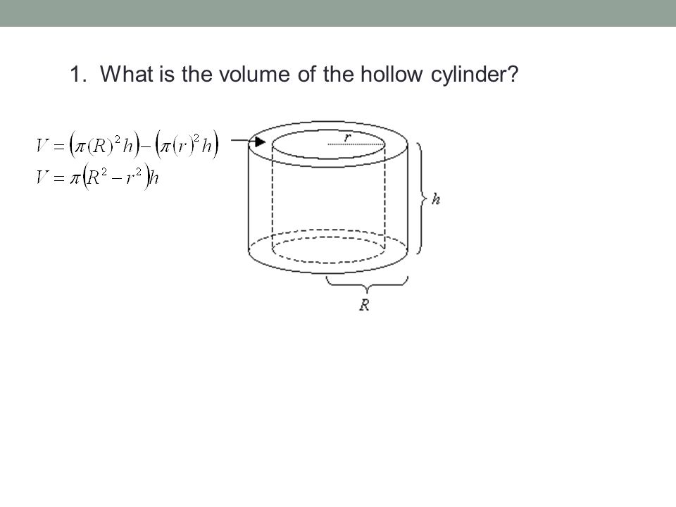 1. What is the volume of the hollow cylinder