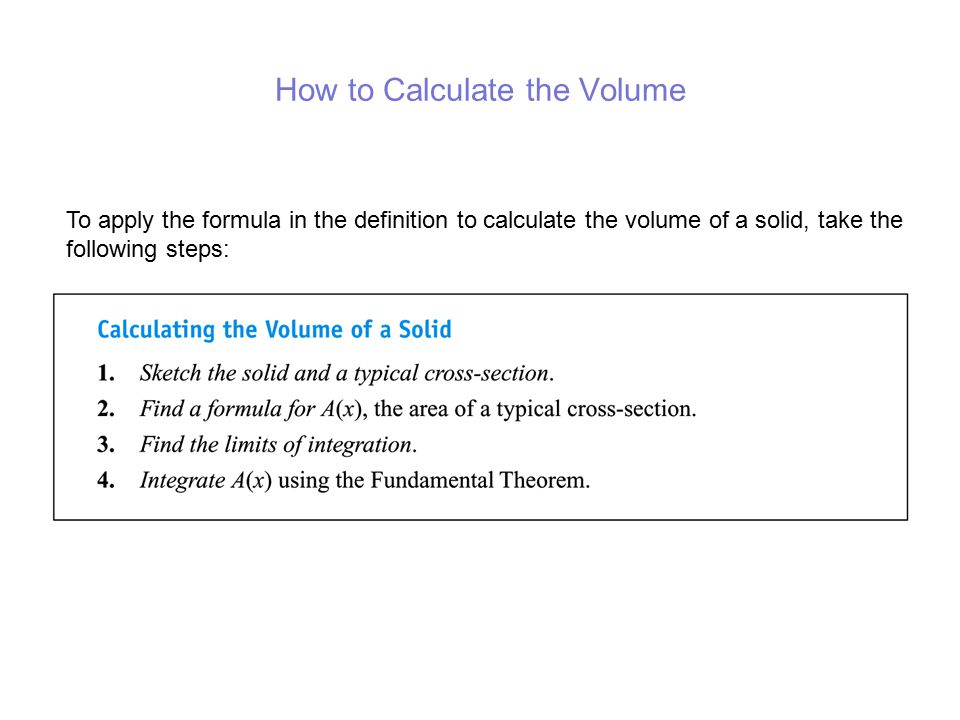 How to Calculate the Volume