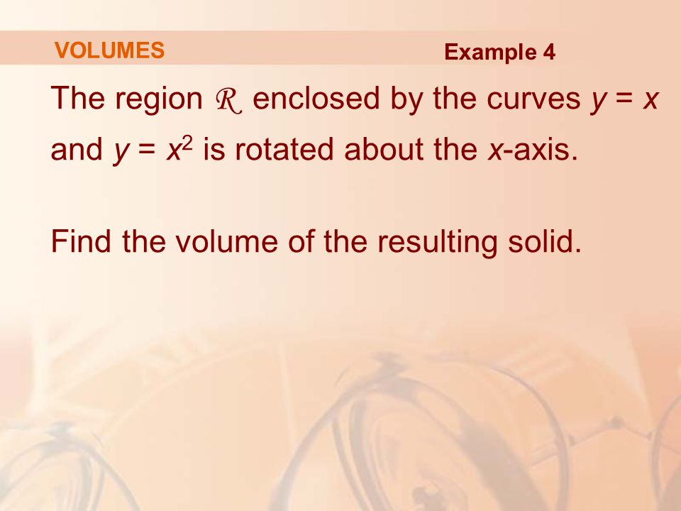 The region R enclosed by the curves y = x