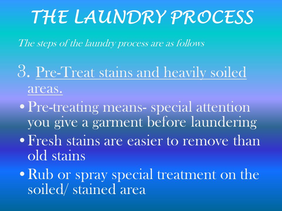 3. Pre-Treat stains and heavily soiled areas.