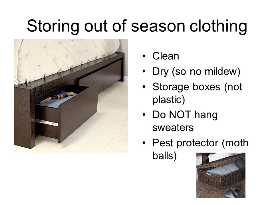 Storing out of season clothing
