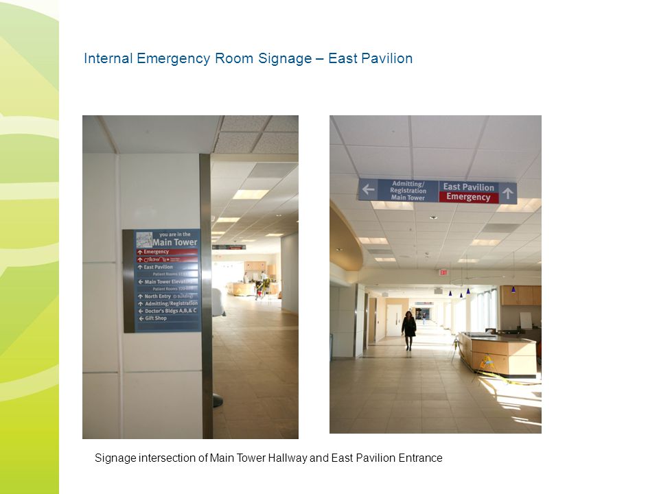 Internal Emergency Room Signage – East Pavilion