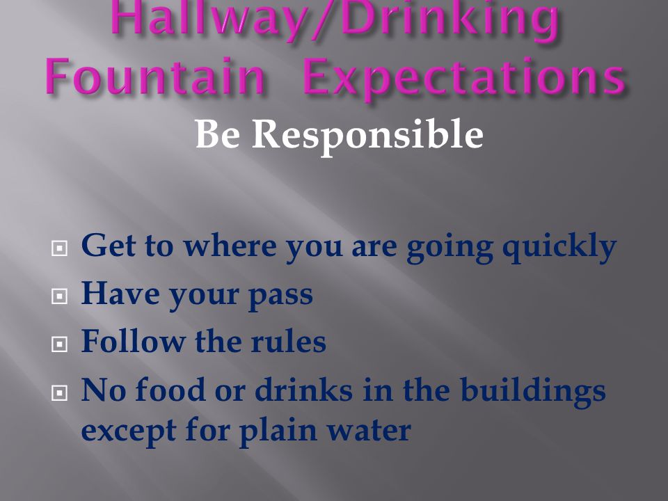Hallway/Drinking Fountain Expectations