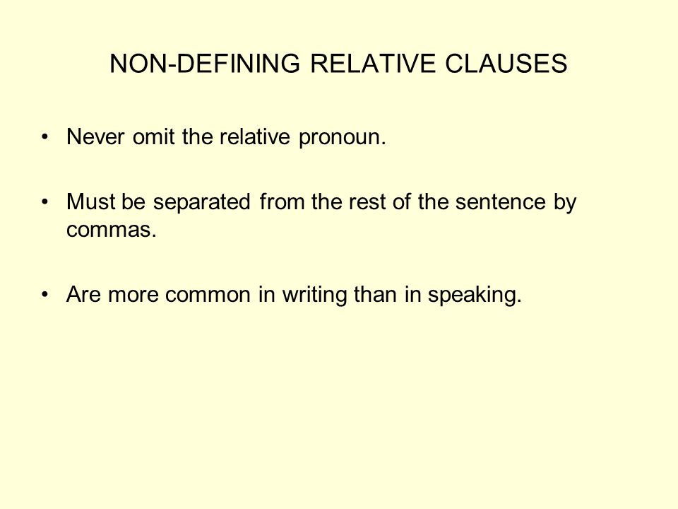 NON-DEFINING RELATIVE CLAUSES