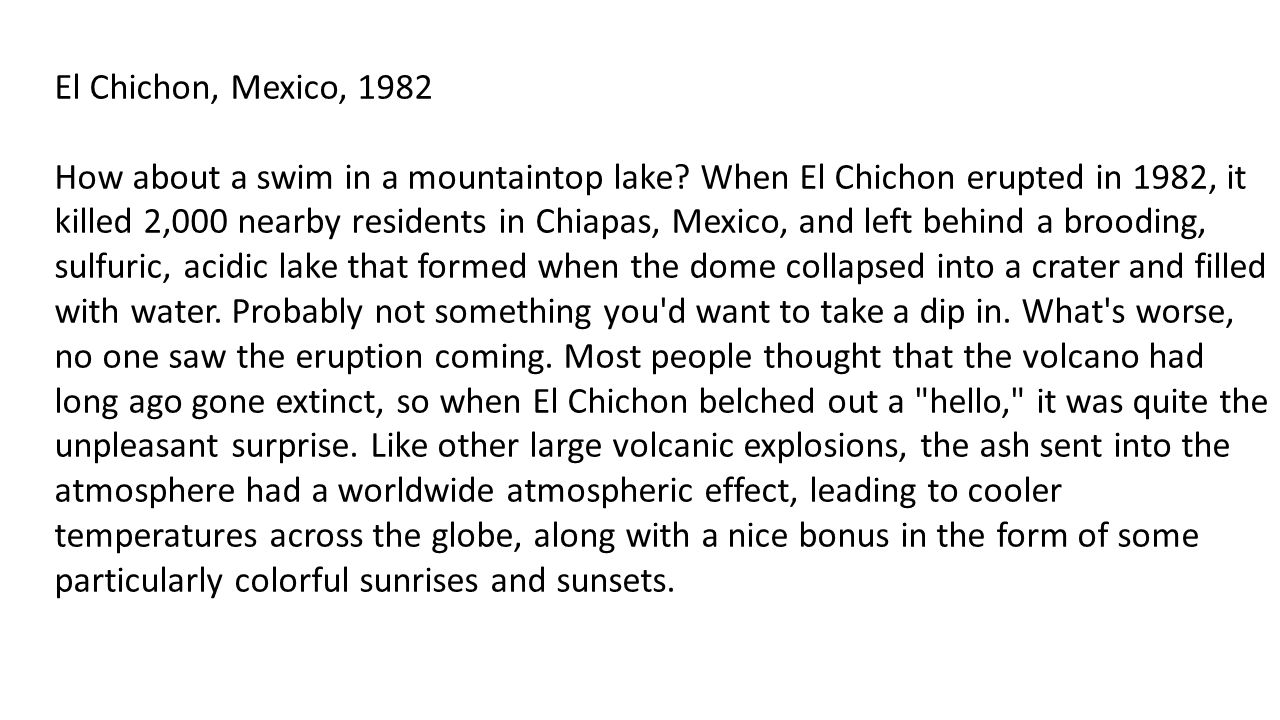 El Chichon, Mexico, 1982