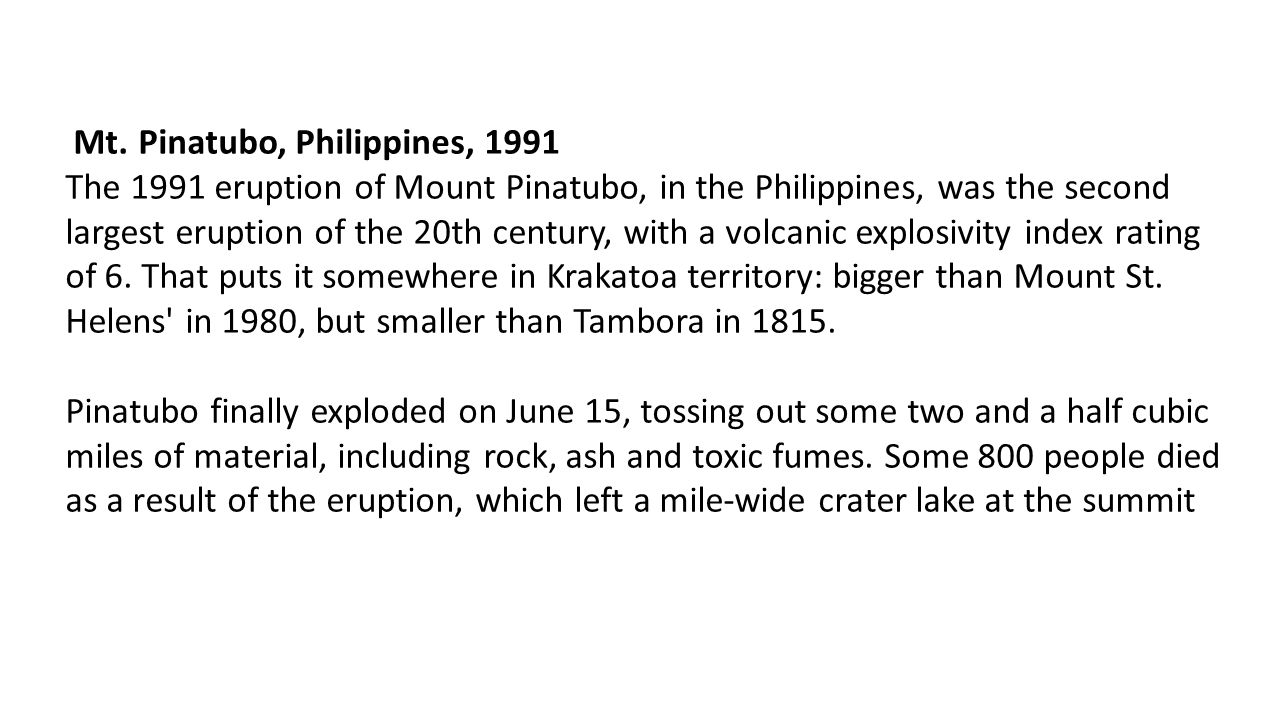 Mt. Pinatubo, Philippines, 1991