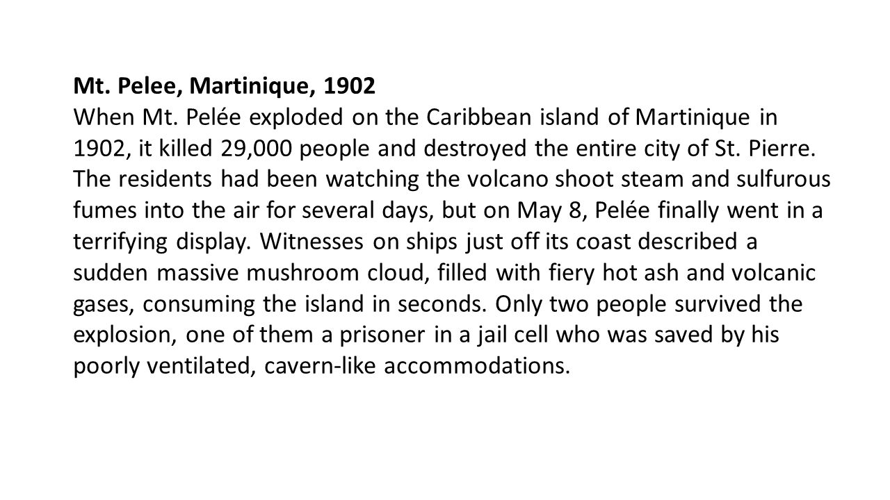 Mt. Pelee, Martinique, 1902