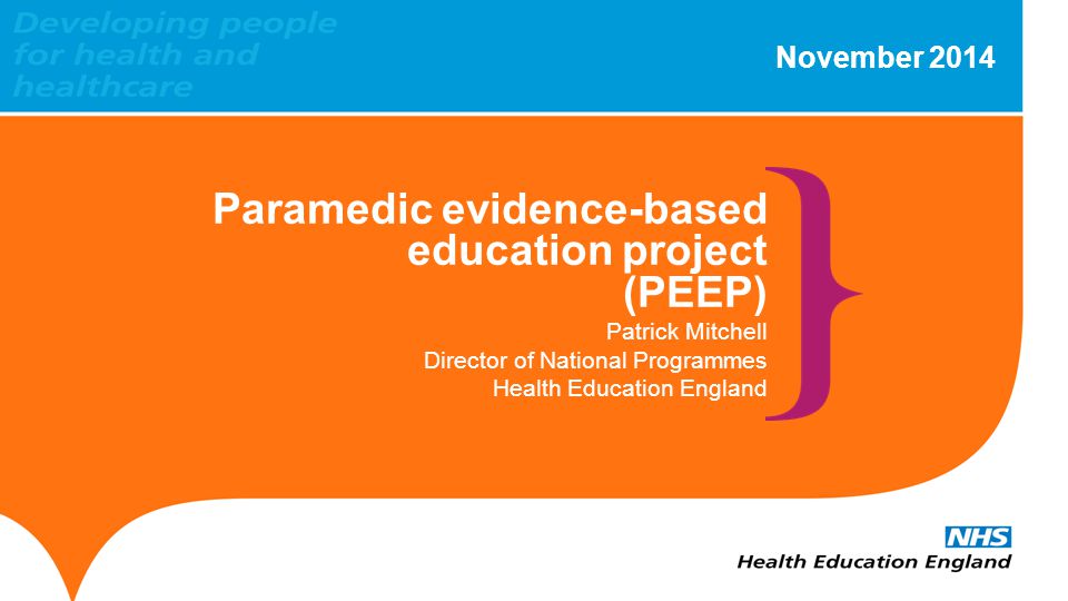 Paramedic evidence-based education project (PEEP)