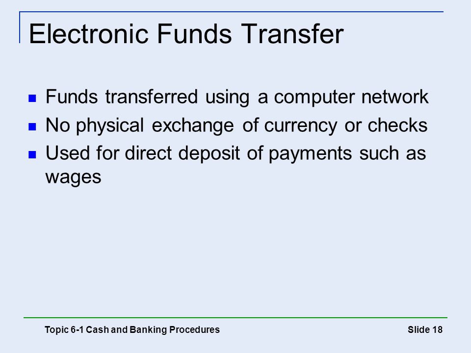 Electronic Funds Transfer