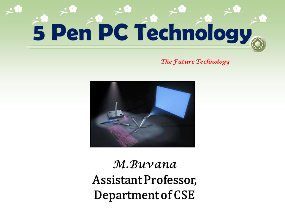 5 Pen Pc Technology Assistant Professor Department Of Cse M