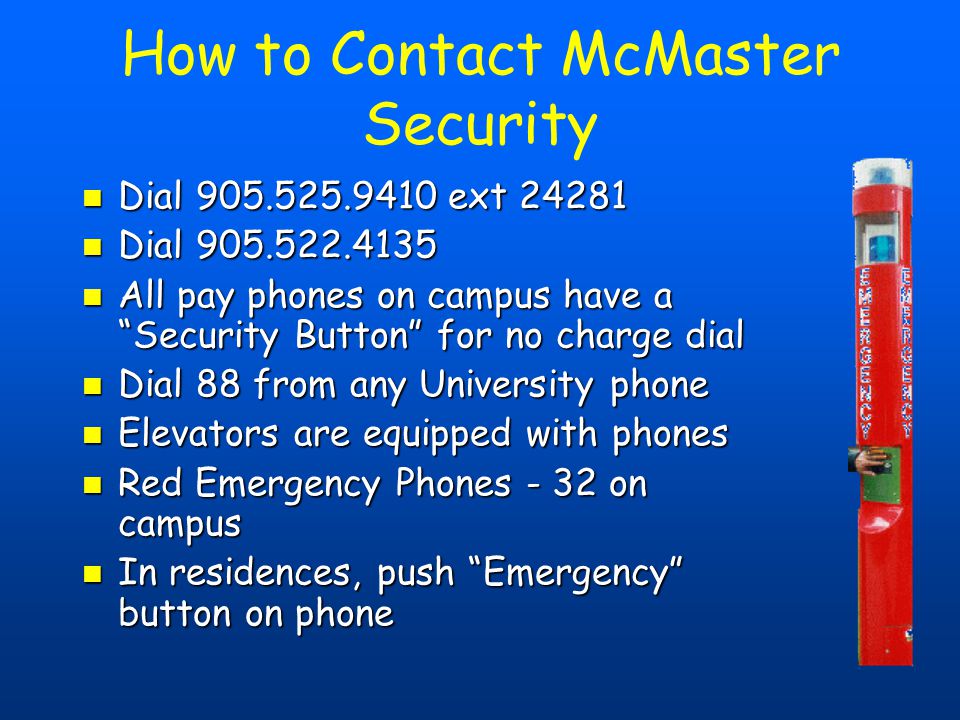 How to Contact McMaster Security