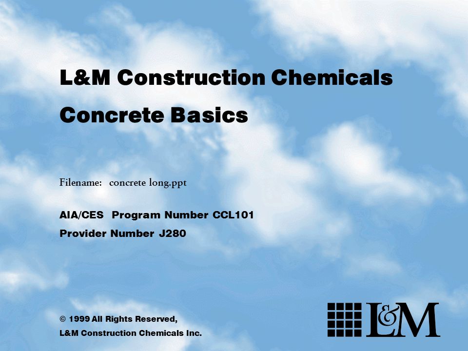 L&M Construction Chemicals Concrete Basics