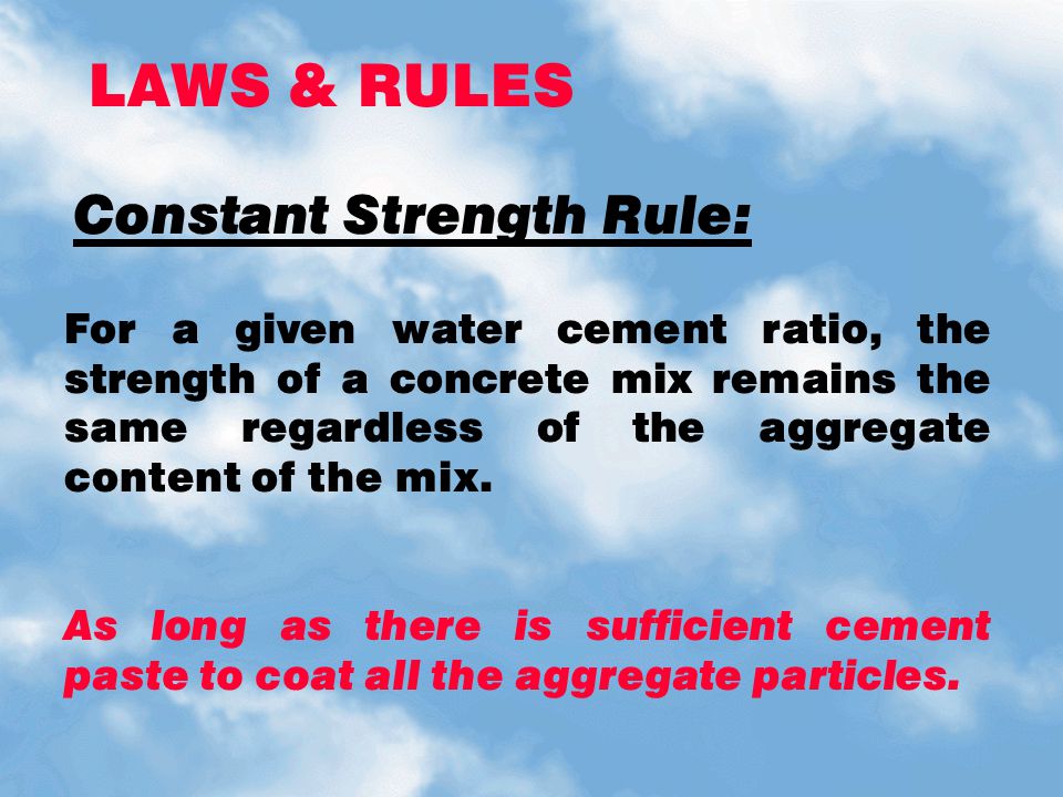 Constant Strength Rule: