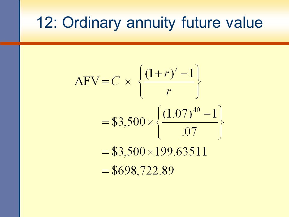 12: Ordinary annuity future value