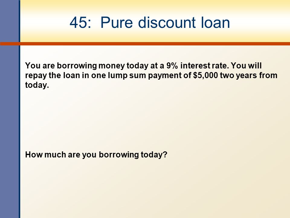 45: Pure discount loan