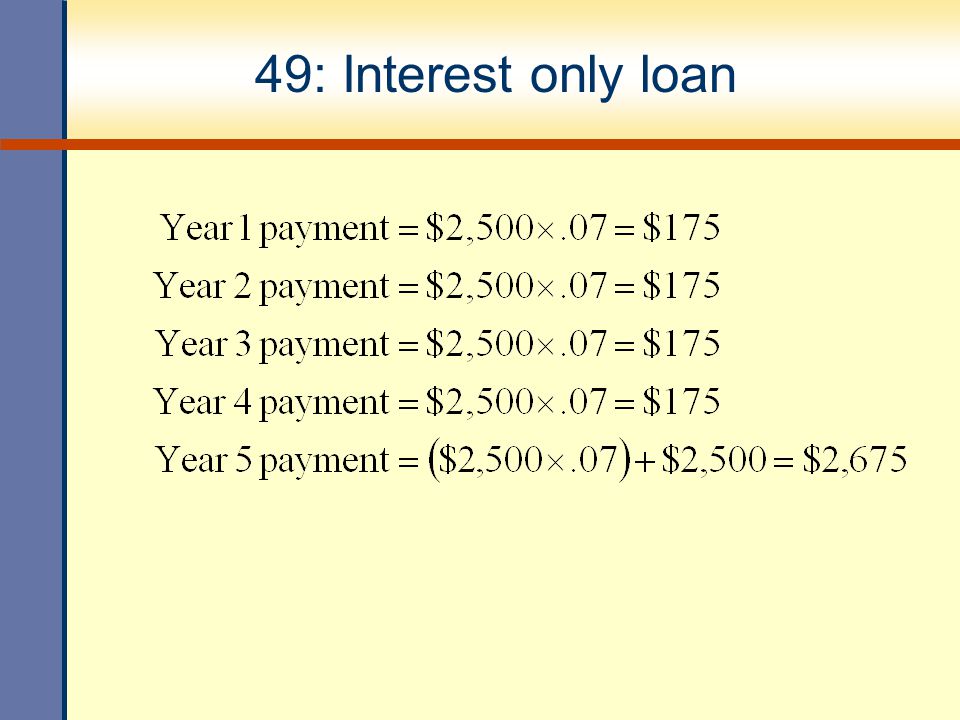 49: Interest only loan