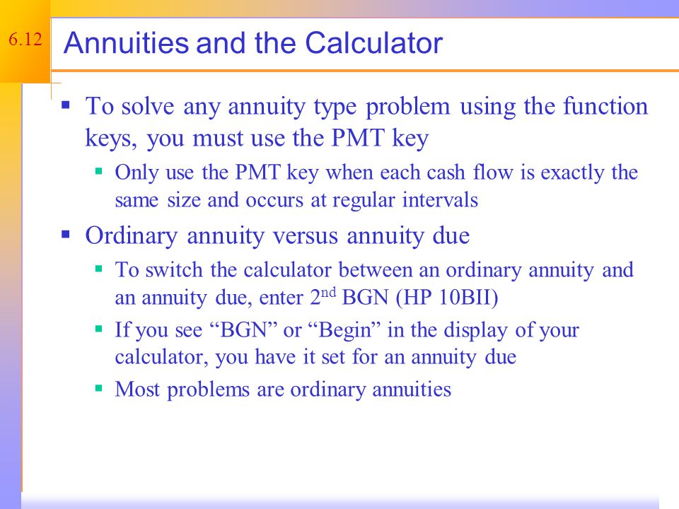 Annuity – Example 1