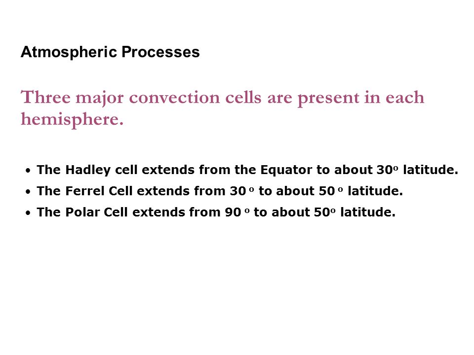 Three major convection cells are present in each hemisphere.