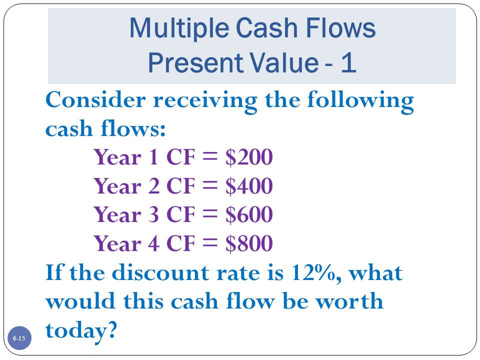 Multiple Cash Flows Present Value - 1