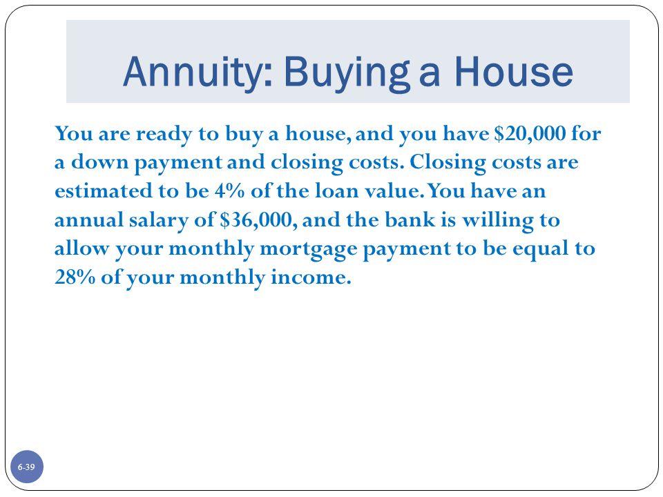 Annuity: Buying a House