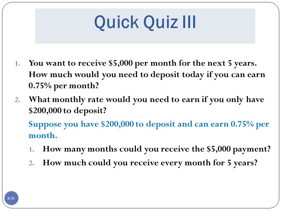 Quick Quiz III