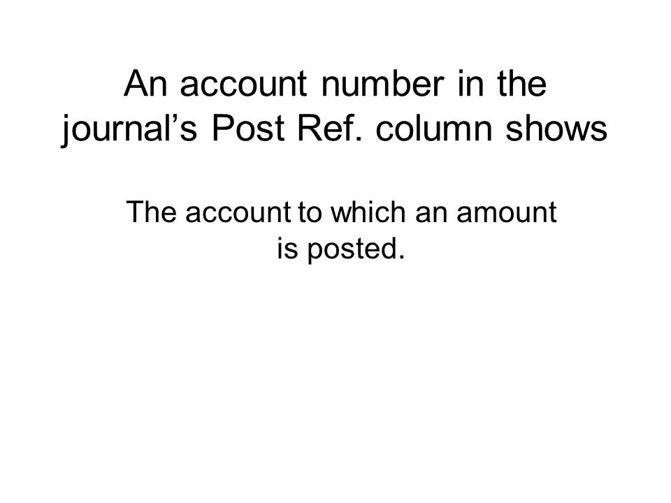 An account number in the journal’s Post Ref. column shows