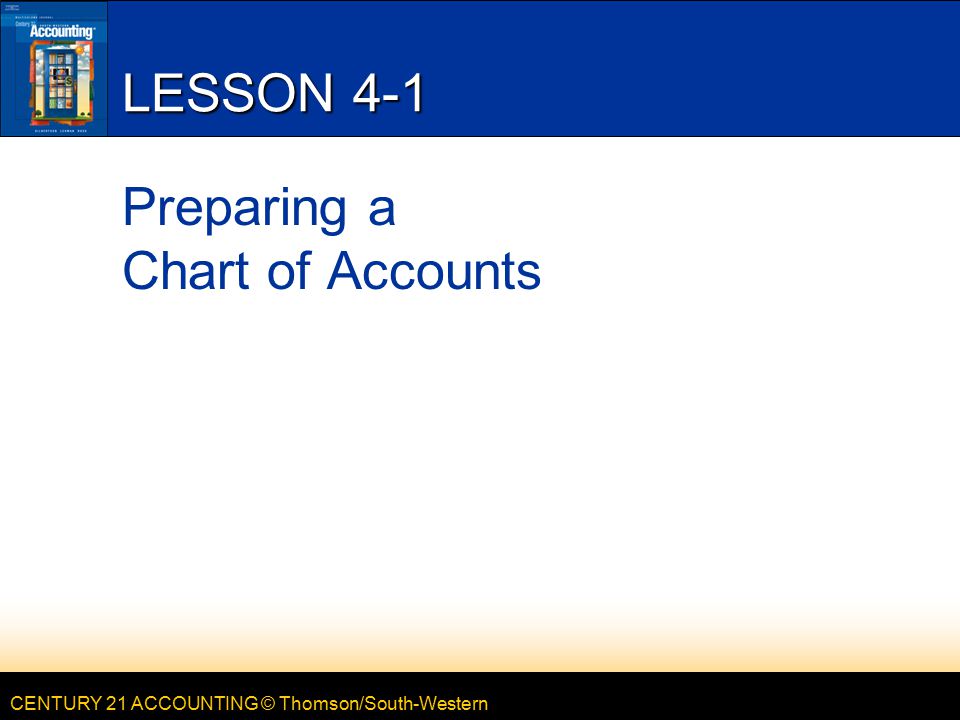 Lesson 1-4 Preparing a Chart of Accounts