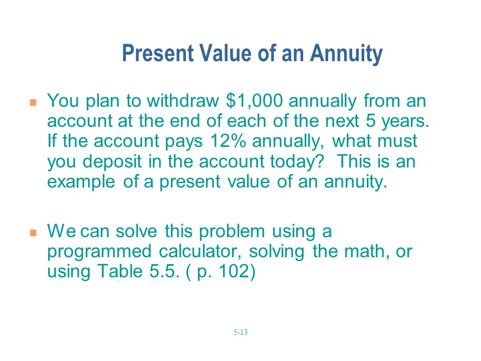 Present Value of an Annuity