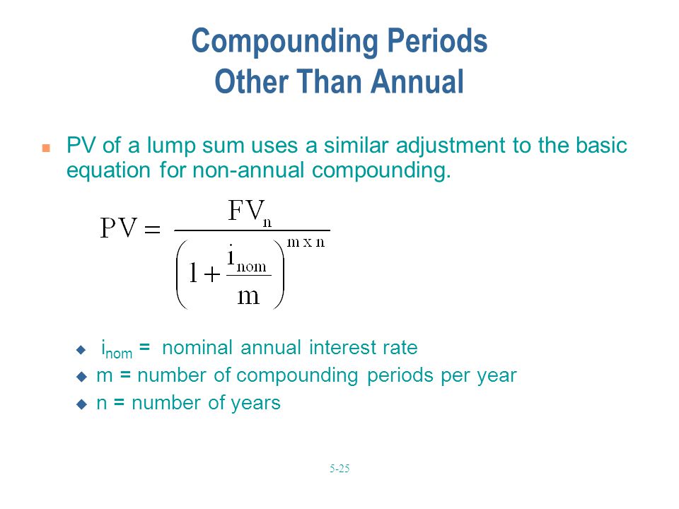 Compounding Periods Other Than Annual