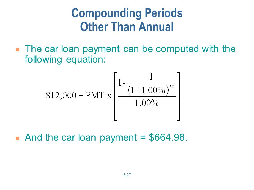 Compounding Periods Other Than Annual