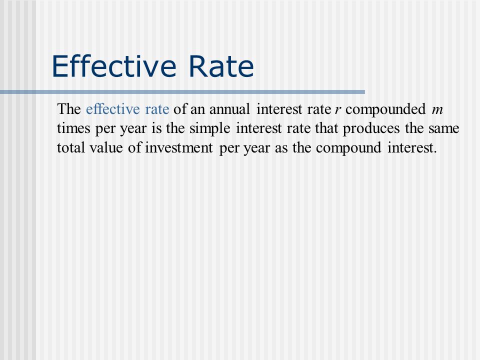 Effective Rate