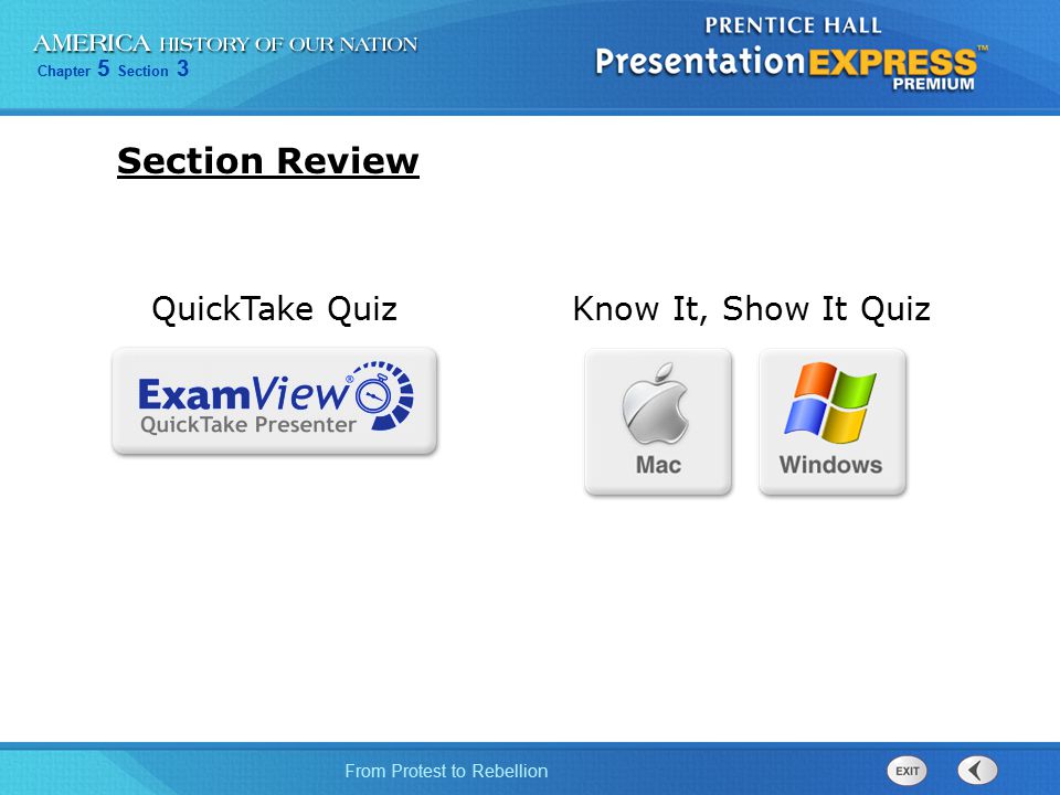 Section Review QuickTake Quiz Know It, Show It Quiz 15