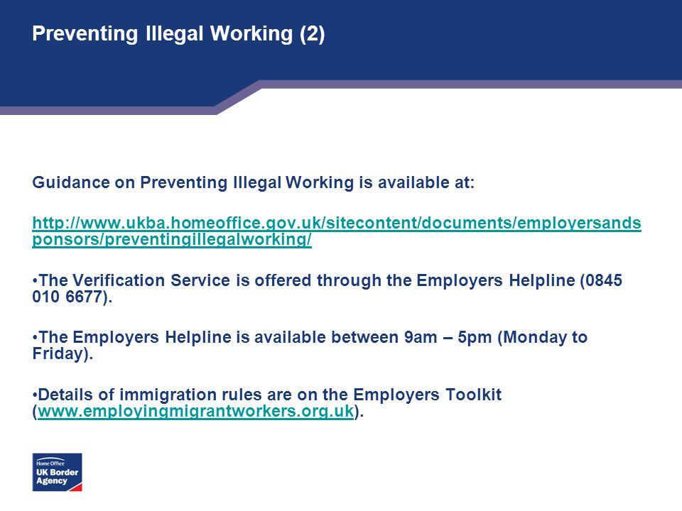 Preventing Illegal Working (2)
