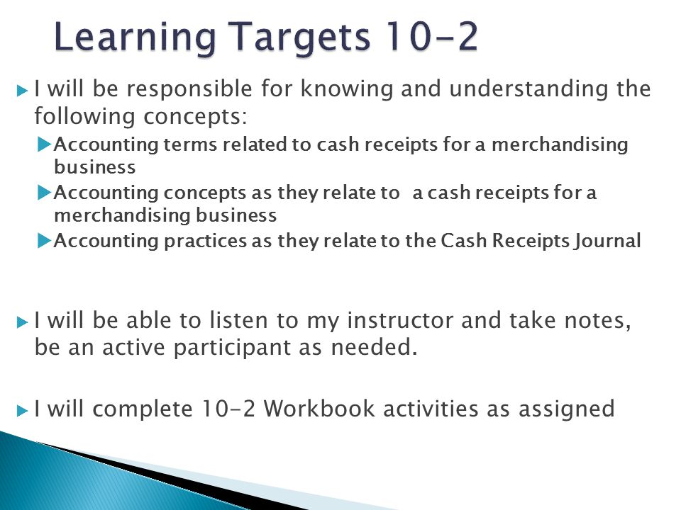 Learning Targets 10-2 I will be responsible for knowing and understanding the following concepts: