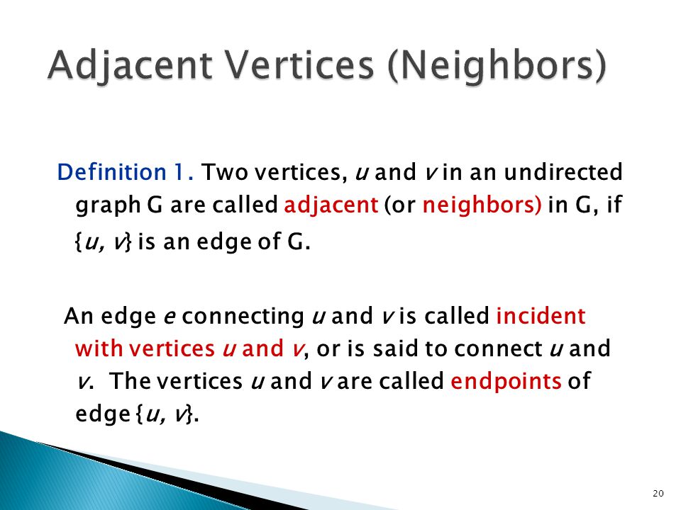 Adjacent Vertices (Neighbors)