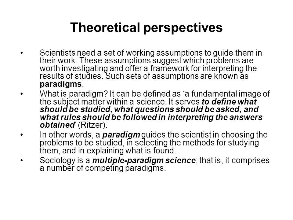 Theoretical perspectives