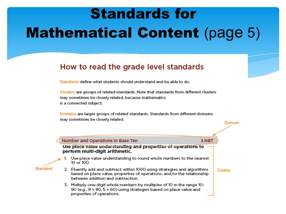 Standards for Mathematical Content (page 5)