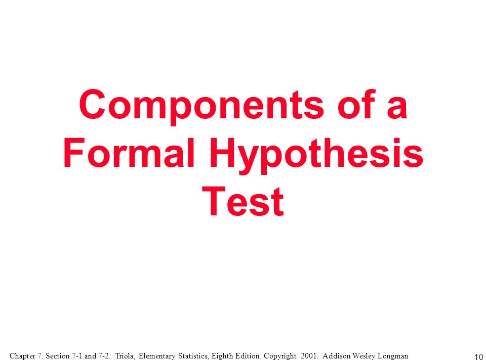 Components of a Formal Hypothesis Test