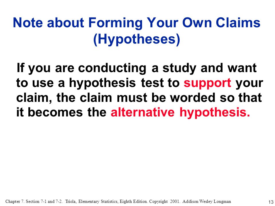 Note about Forming Your Own Claims (Hypotheses)