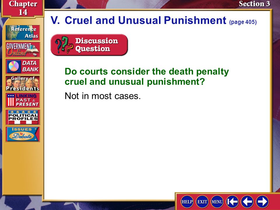 V. Cruel and Unusual Punishment (page 405)