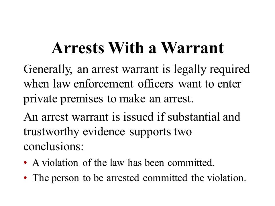 Arrests With a Warrant