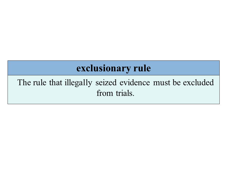 The rule that illegally seized evidence must be excluded from trials.