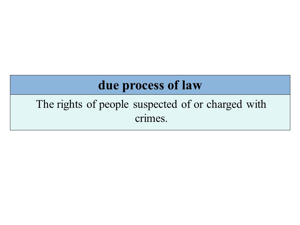 The rights of people suspected of or charged with crimes.