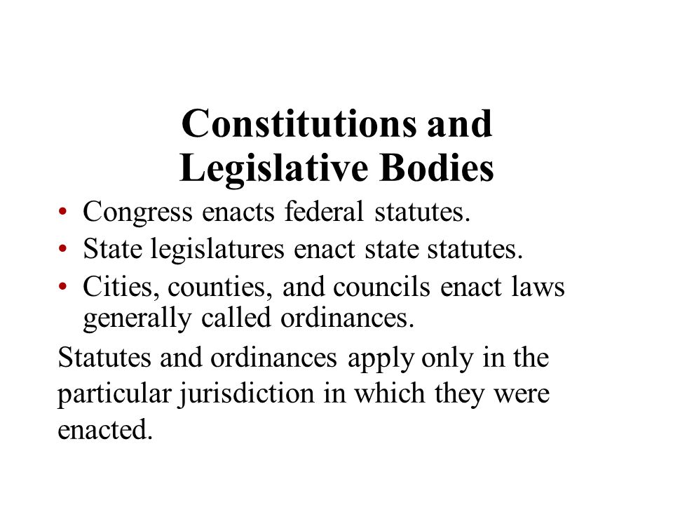 Constitutions and Legislative Bodies