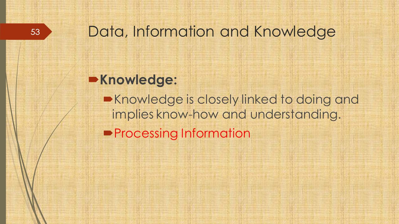 Data, Information and Knowledge