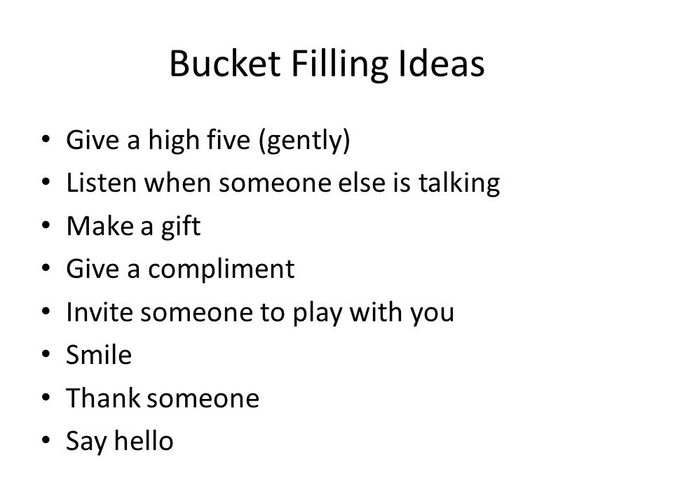 Bucket Filling Ideas Give a high five (gently)