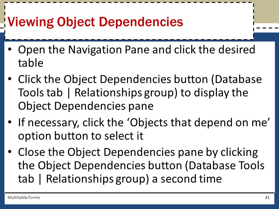 Viewing Object Dependencies